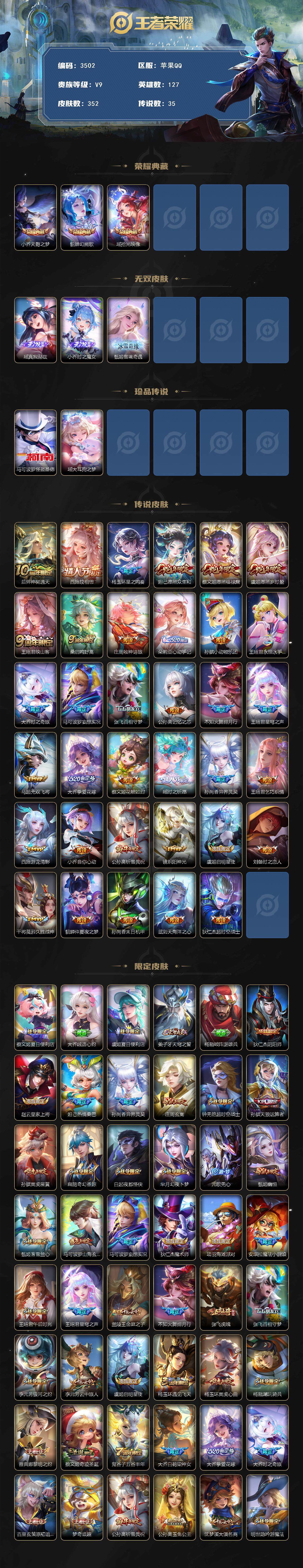 WZJZ3403865王者荣耀账号详情图2