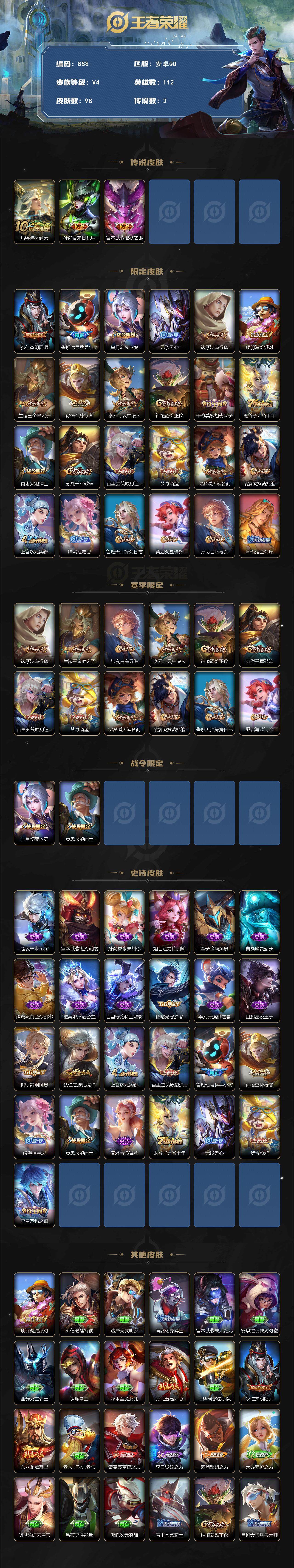 WZCMW3396206王者荣耀账号详情图2