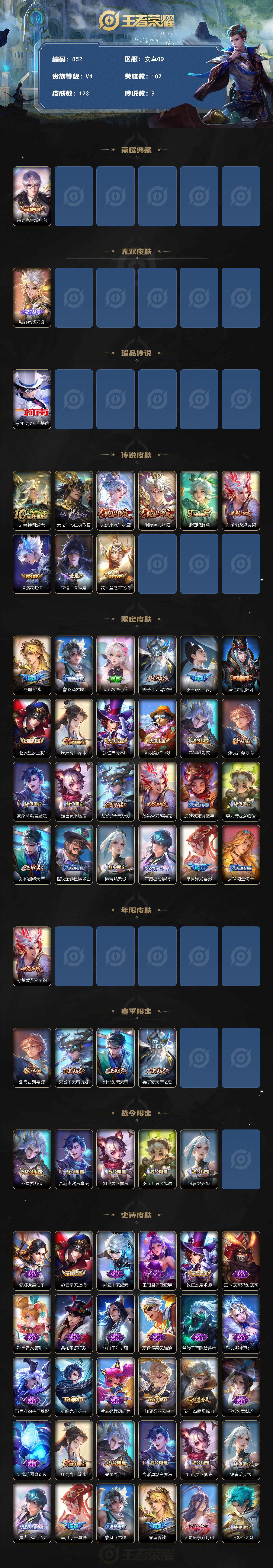 WZCMW3396182王者荣耀账号详情图2