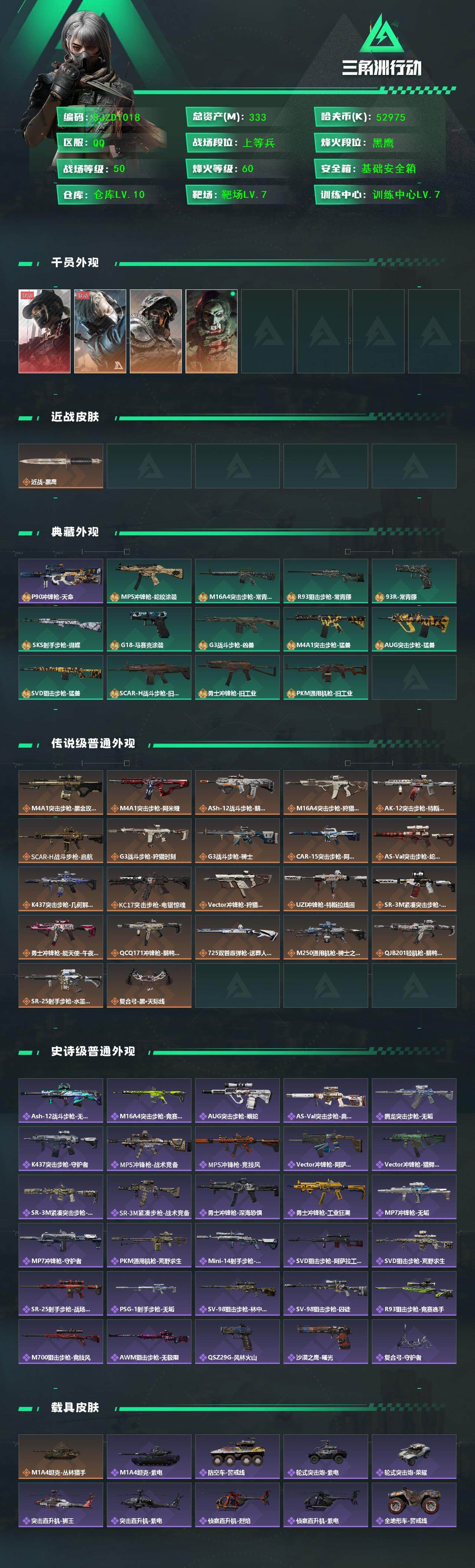 SJZCMW385793三角洲行动账号详情图2