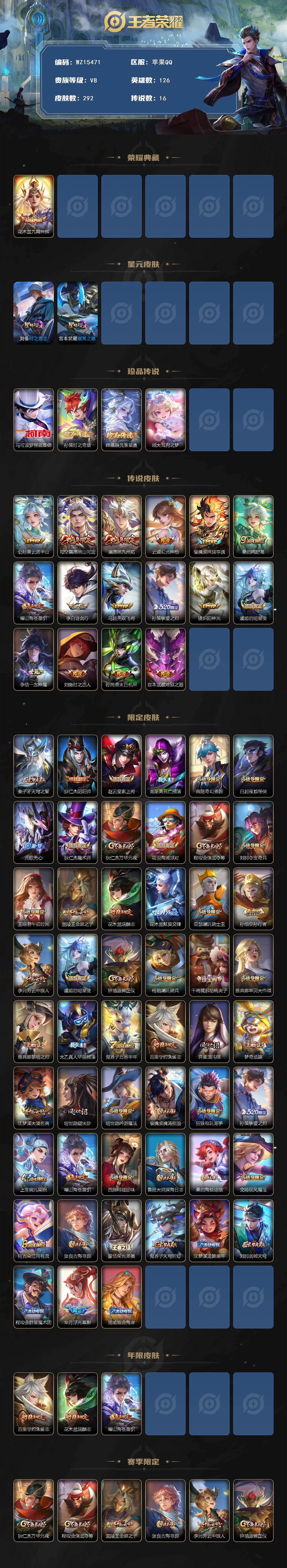 WZ0349640王者荣耀账号详情图2 WZ0349640王者荣耀账号详情图2