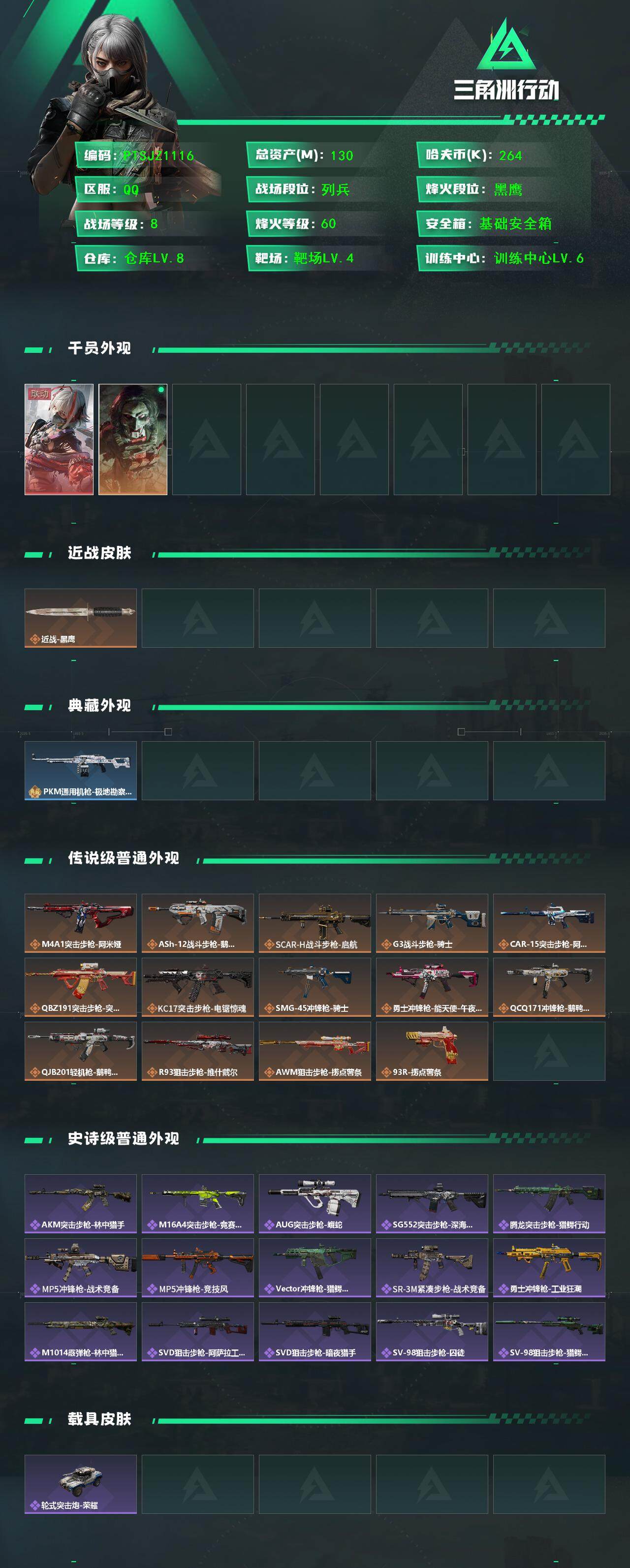 SJZCMW393289三角洲行动账号详情图2