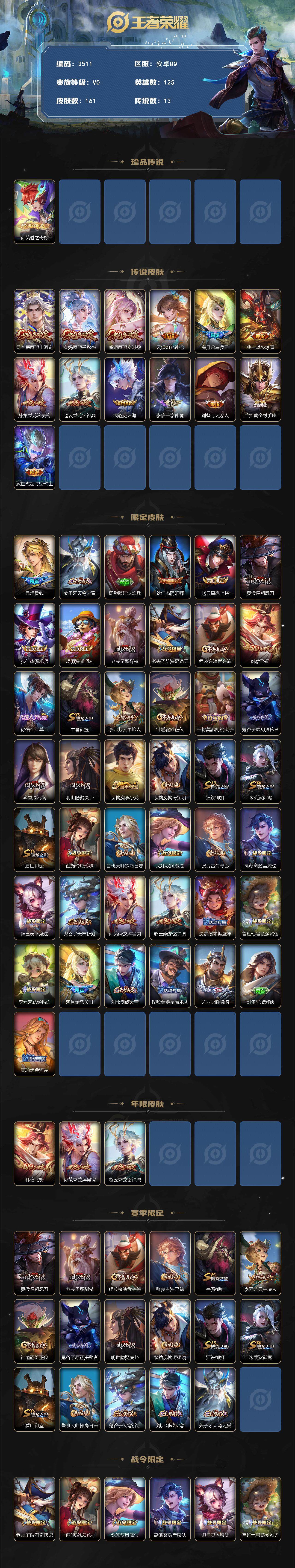 WZQM3397982王者荣耀账号详情图3