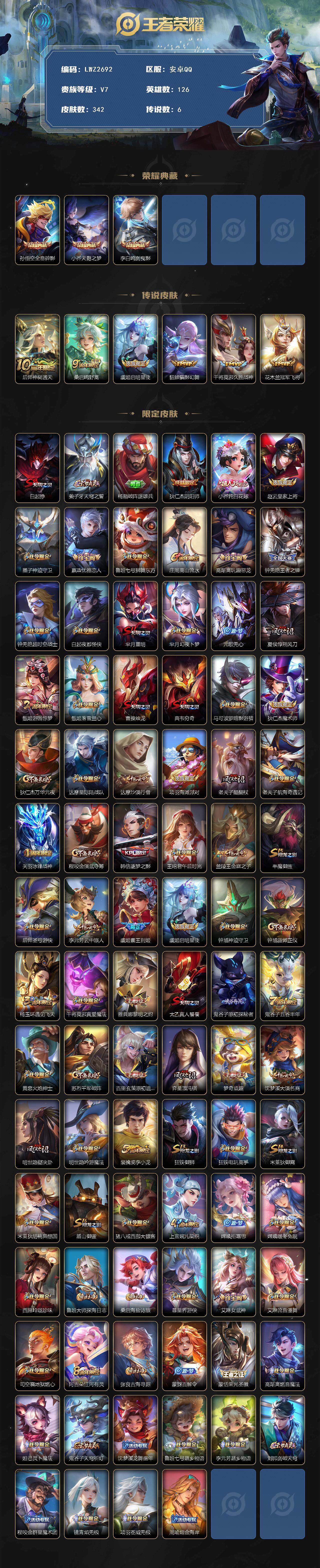 WZLE3401088王者荣耀账号详情图2