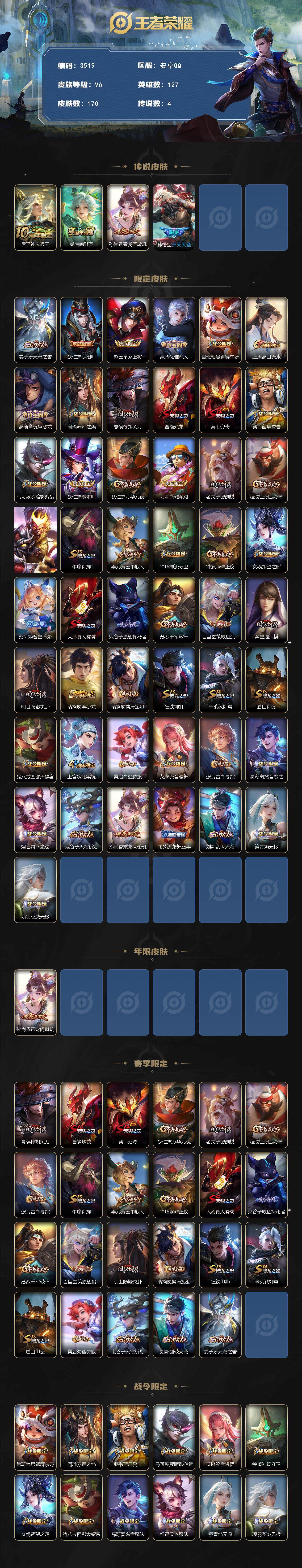 WZJZ3410209王者荣耀账号详情图2