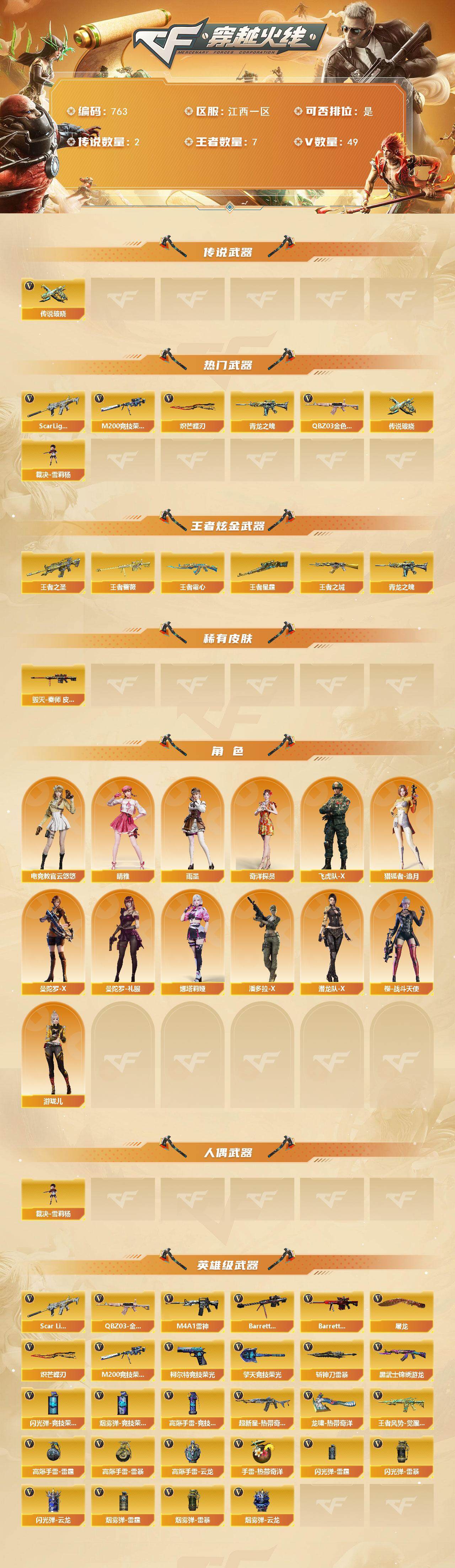 CFLX369081穿越火线账号详情图2 CFLX369081穿越火线账号详情图2