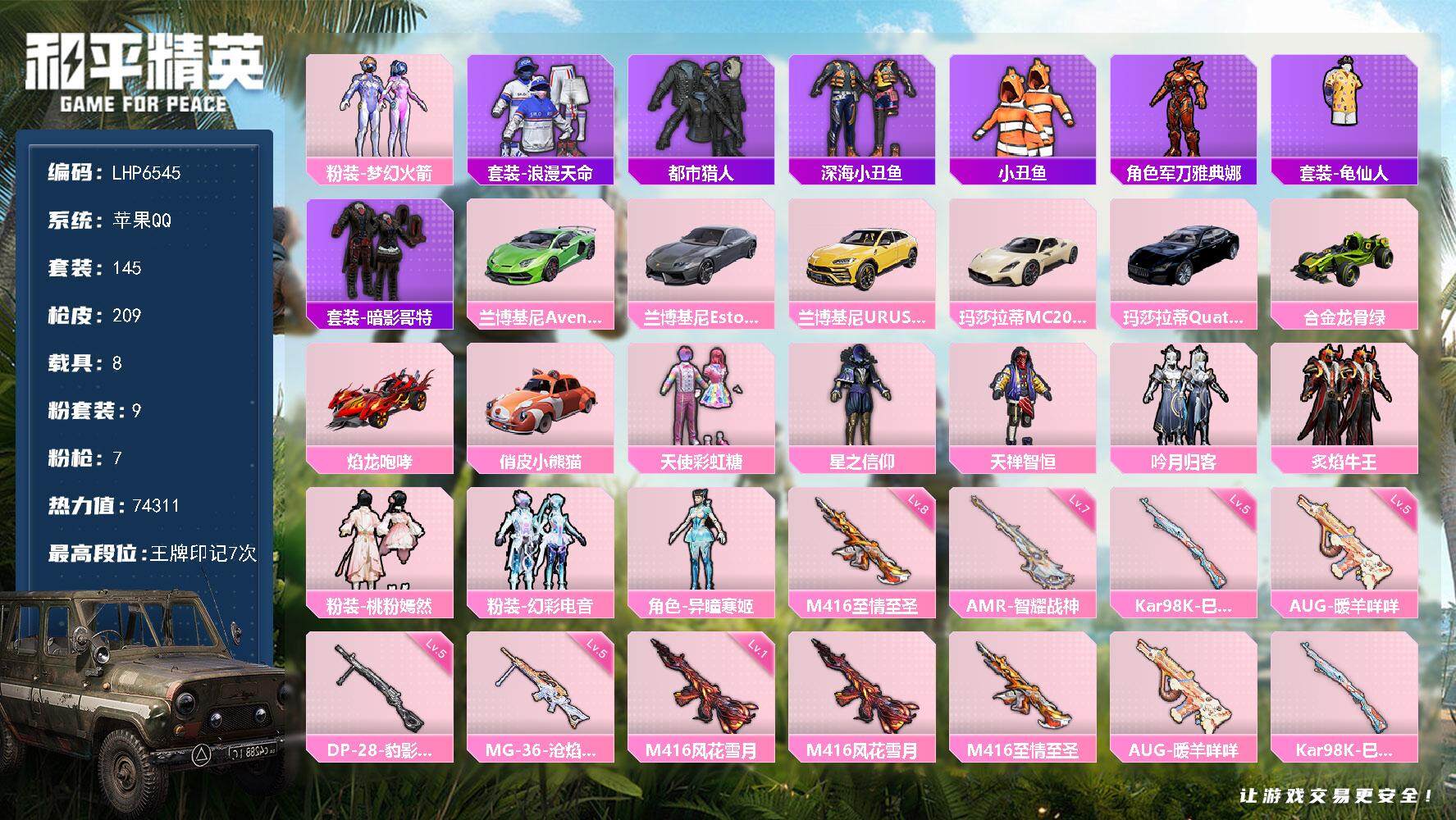 HPLX3406359和平精英账号详情图12 HPLX3406359和平精英账号详情图12