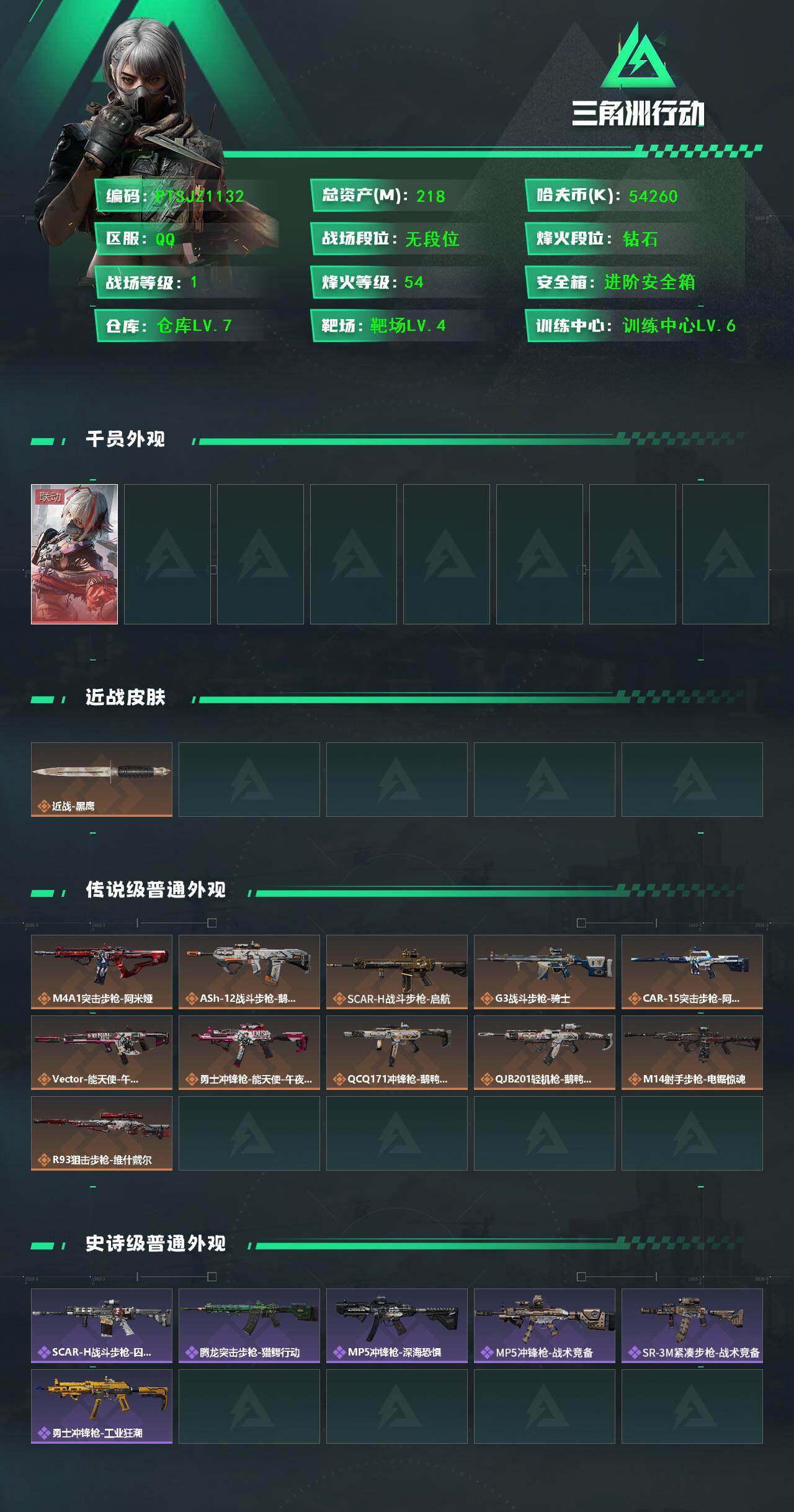 SJZCMW386060三角洲行动账号详情图2