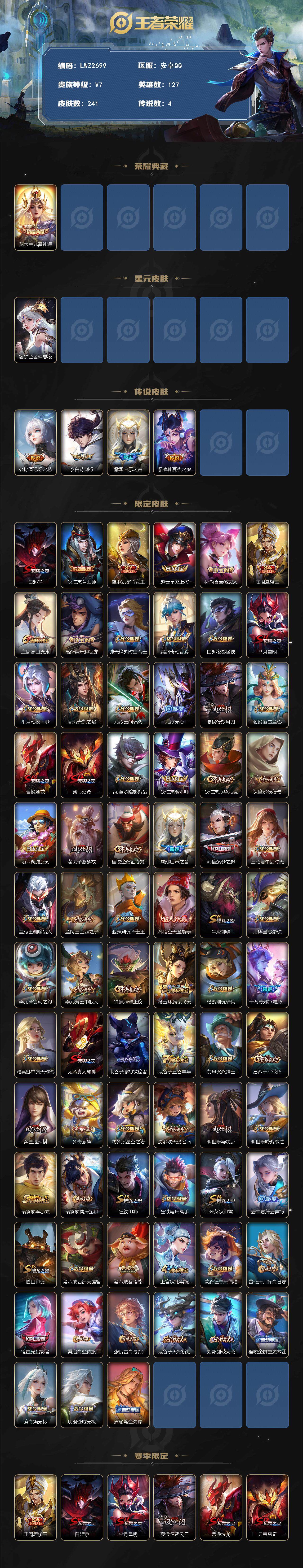 WZLE3406333王者荣耀账号详情图2