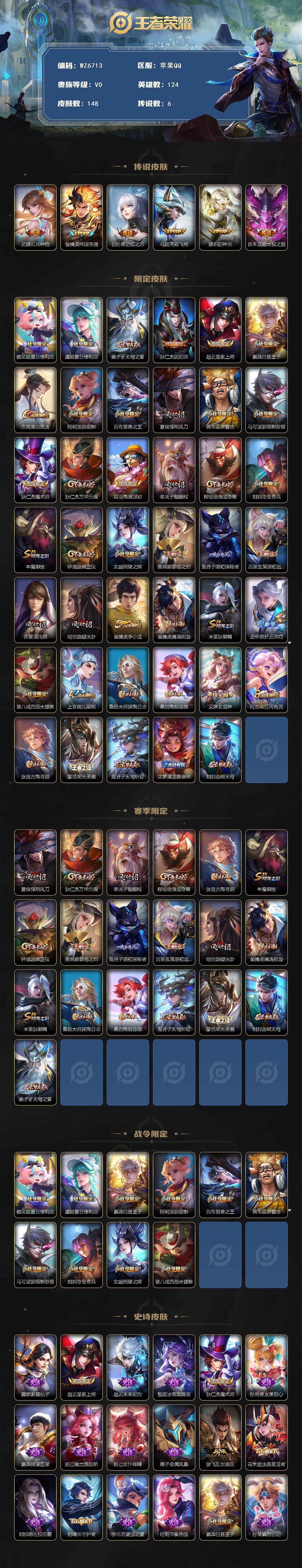 WZXS3434757王者荣耀账号详情图2