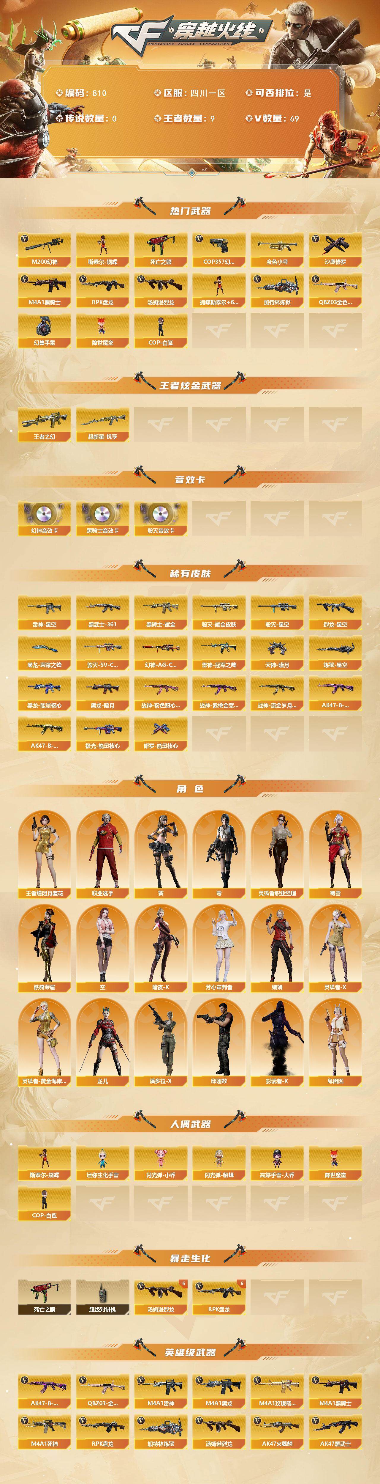 CFLX369109穿越火线账号详情图2 CFLX369109穿越火线账号详情图2