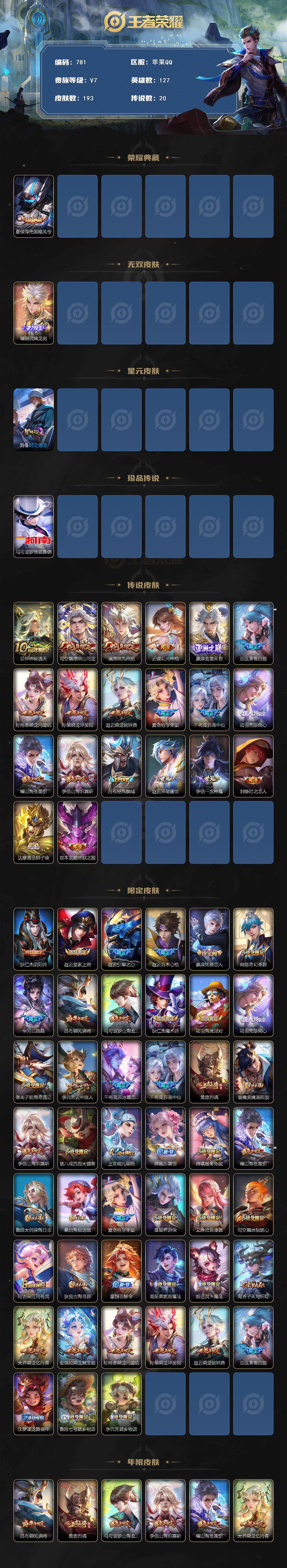 WZLFY3401701王者荣耀账号详情图2 WZLFY3401701王者荣耀账号详情图2