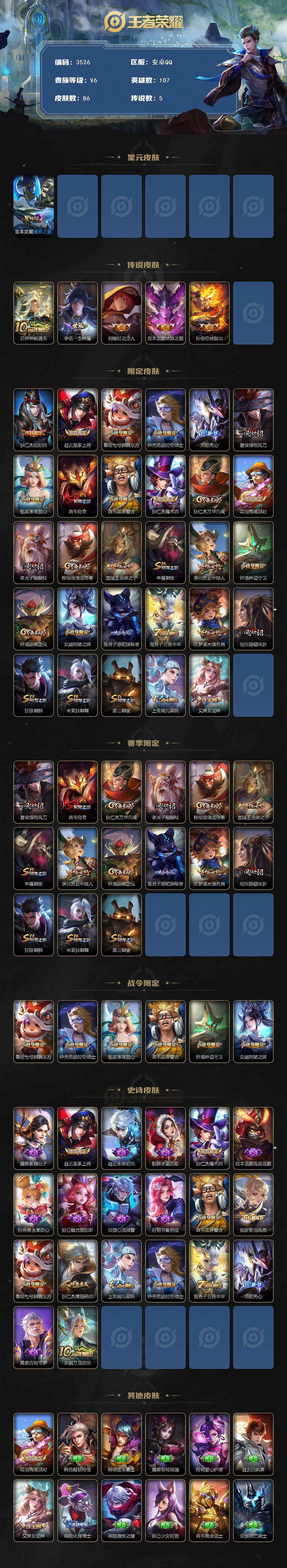 WZJZ3411951王者荣耀账号详情图2