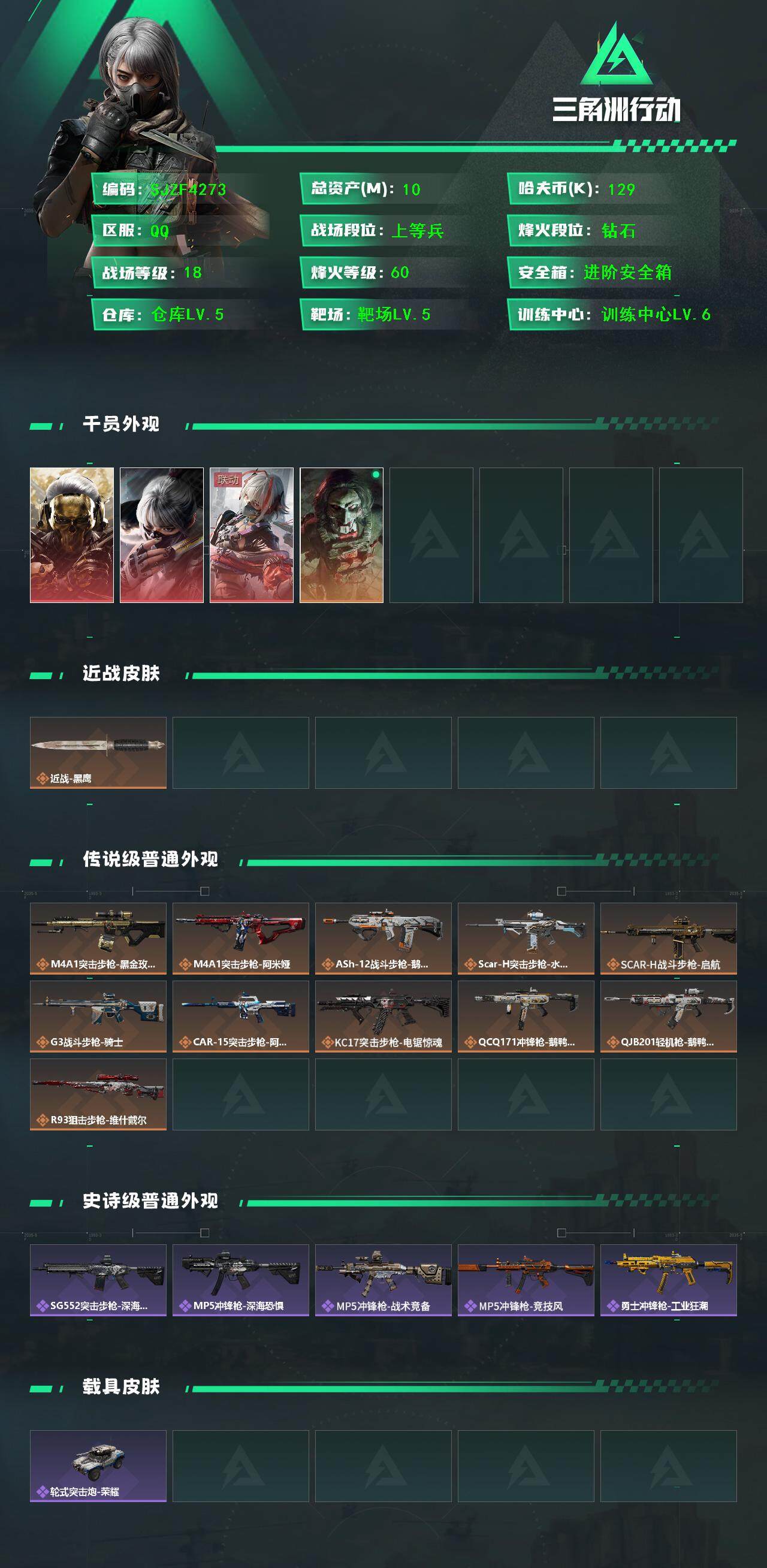 SJZQM3103912三角洲行动账号详情图3