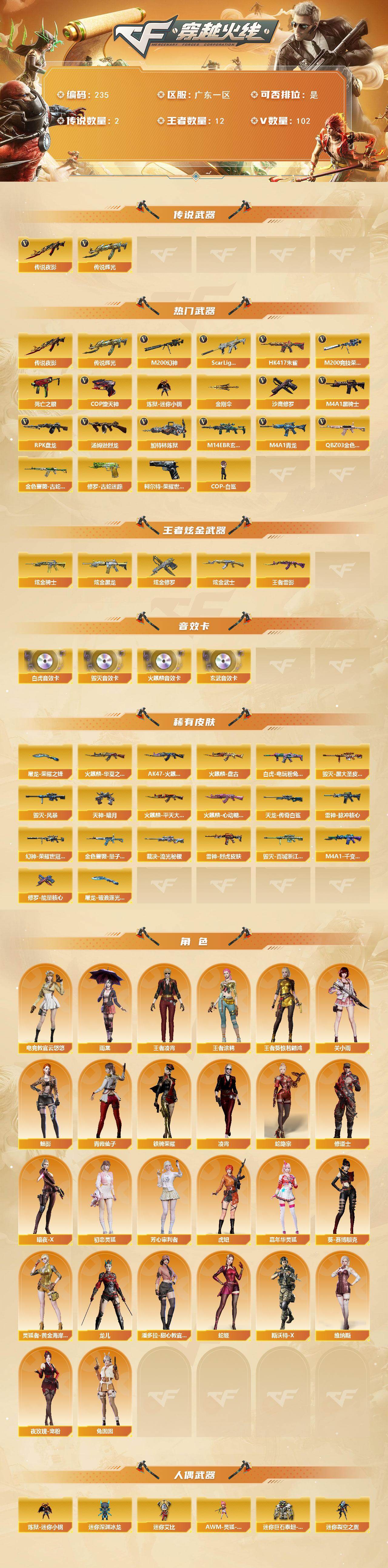 CFCMW422012穿越火线账号详情图2