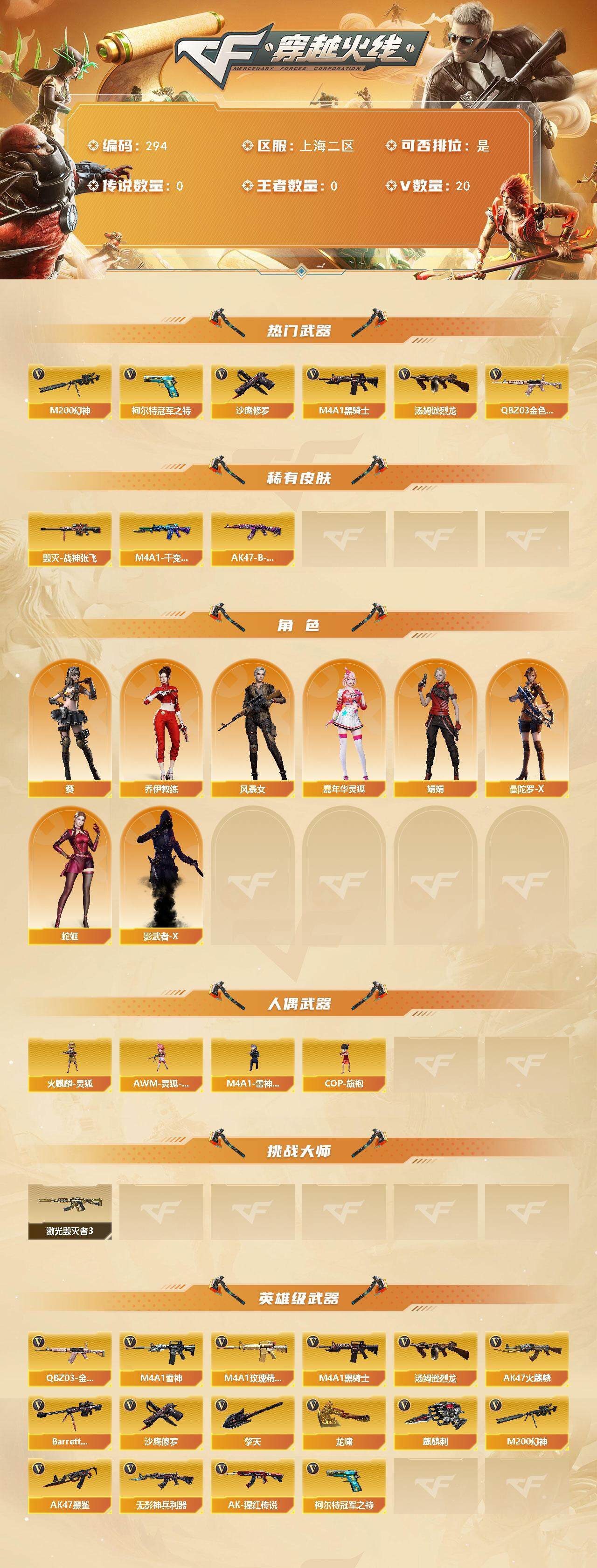 CFLX366483穿越火线账号详情图2 CFLX366483穿越火线账号详情图2