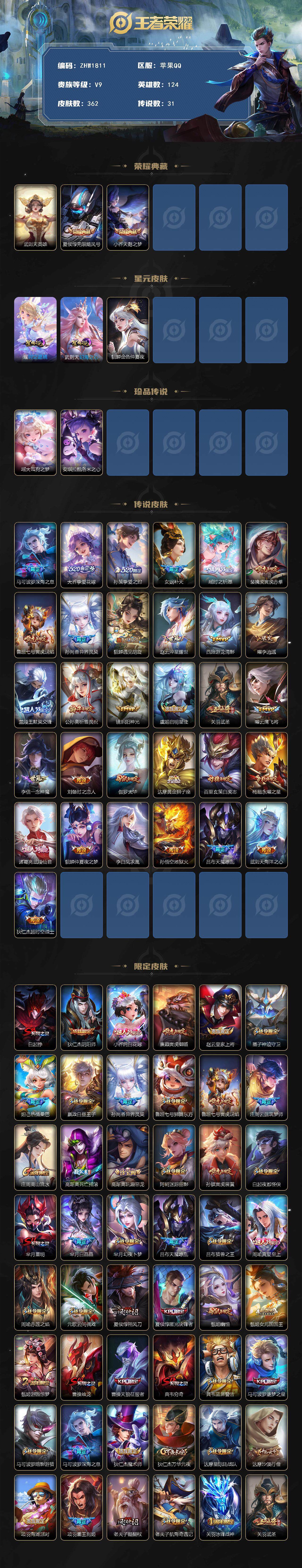 WZLX3411310王者荣耀账号详情图2