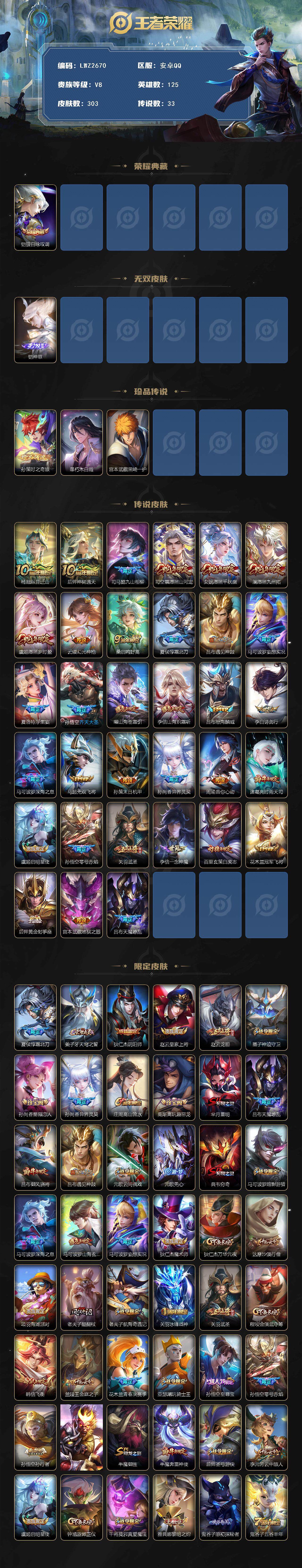 WZLX3406370王者荣耀账号详情图2