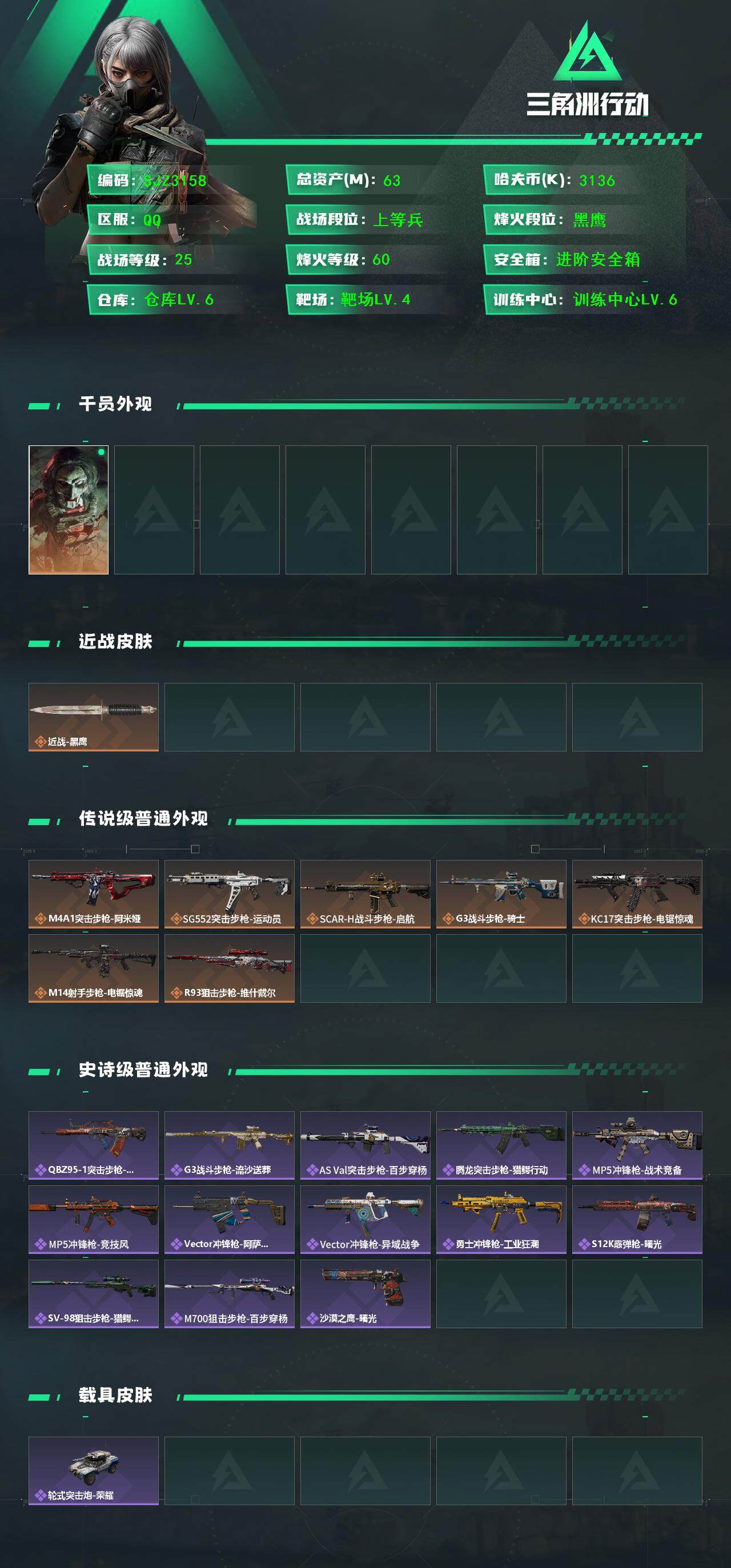 SJZEY377879三角洲行动账号详情图2 SJZEY377879三角洲行动账号详情图2