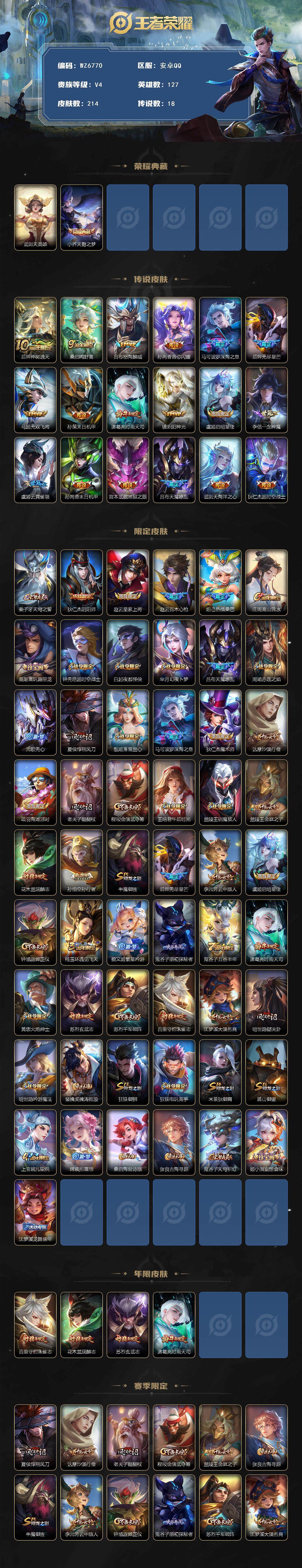 WZXS3438624王者荣耀账号详情图2