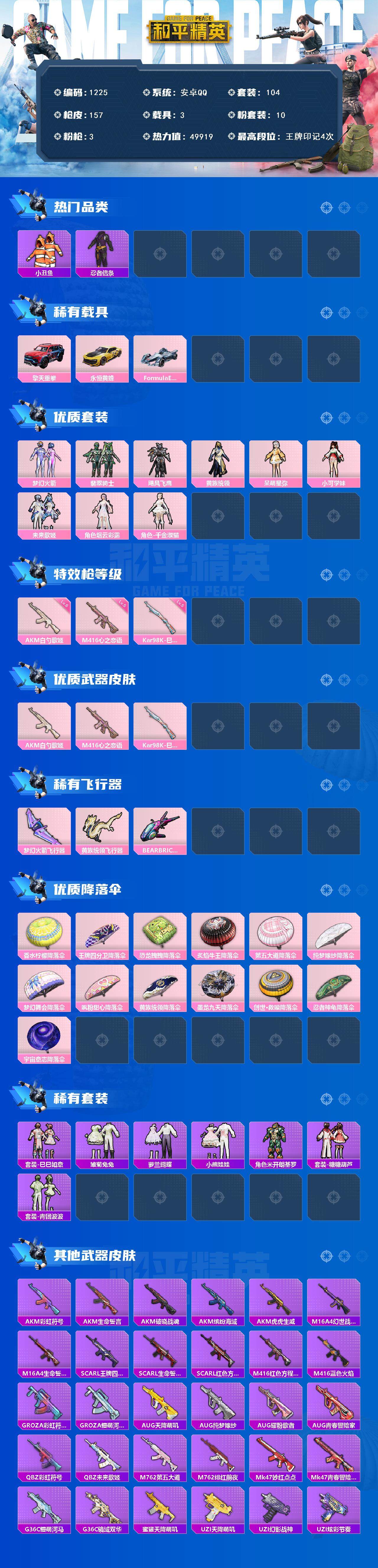 HPCMW3427517和平精英账号详情图2 HPCMW3427517和平精英账号详情图2