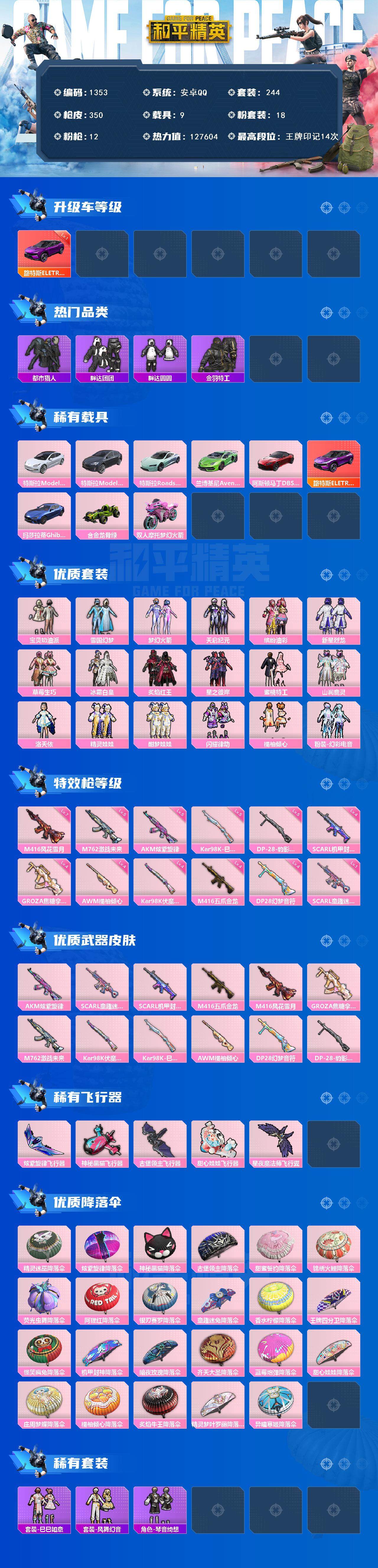 HPCMW3427535和平精英账号详情图2 HPCMW3427535和平精英账号详情图2