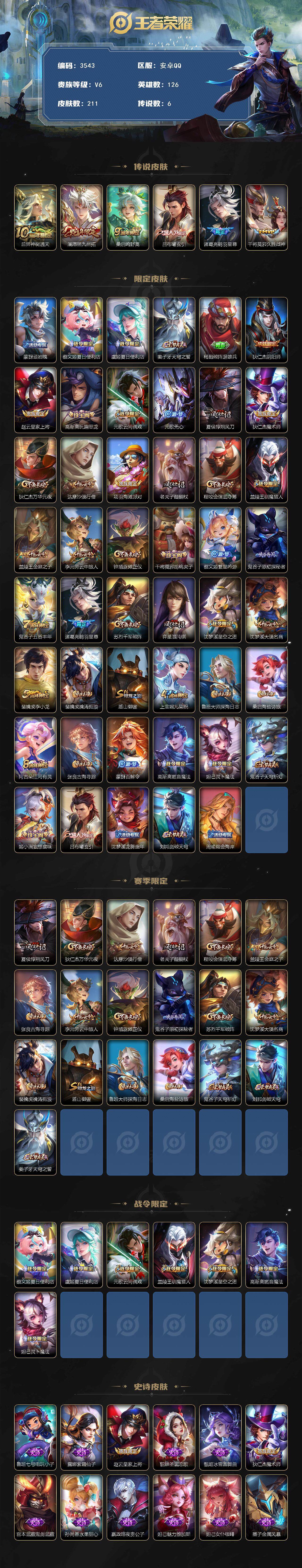 WZQM3421609王者荣耀账号详情图3