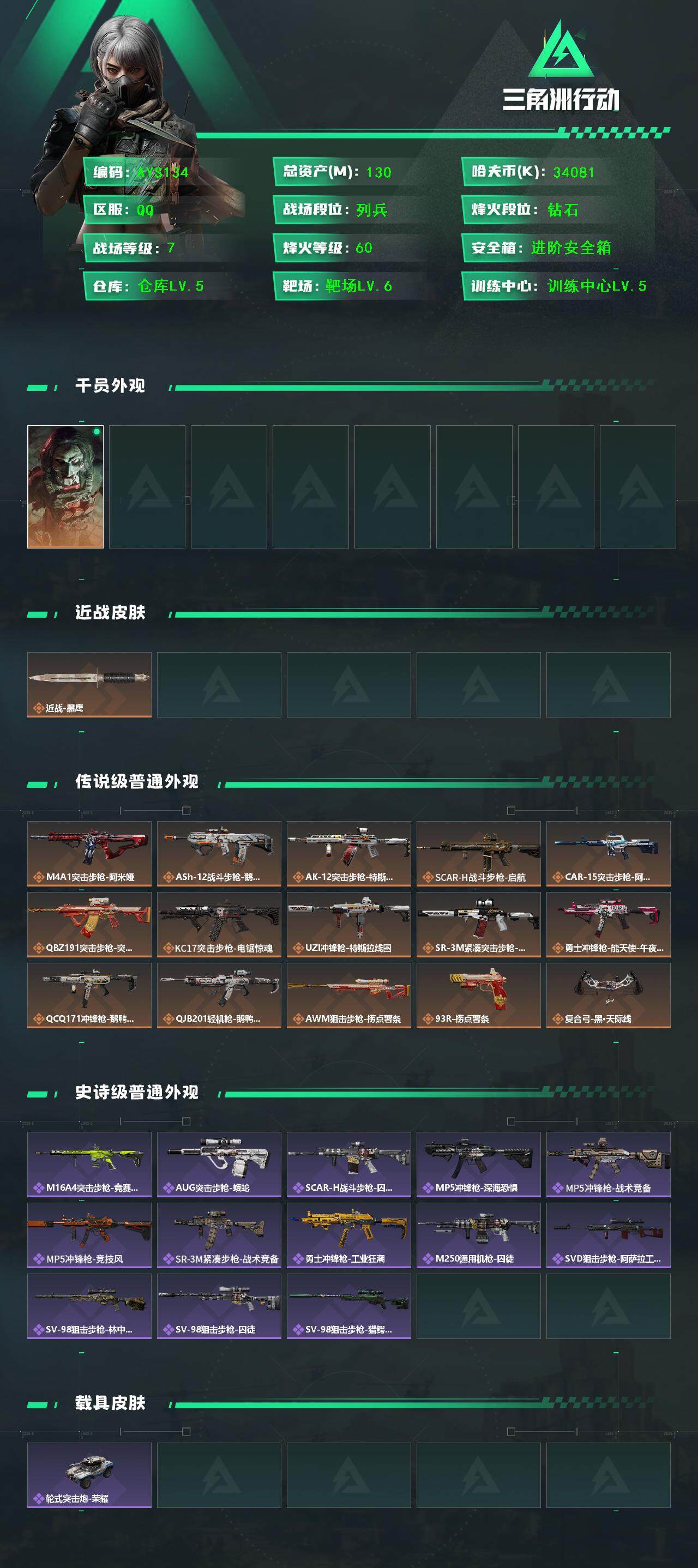 SJZCMW396791三角洲行动账号详情图3