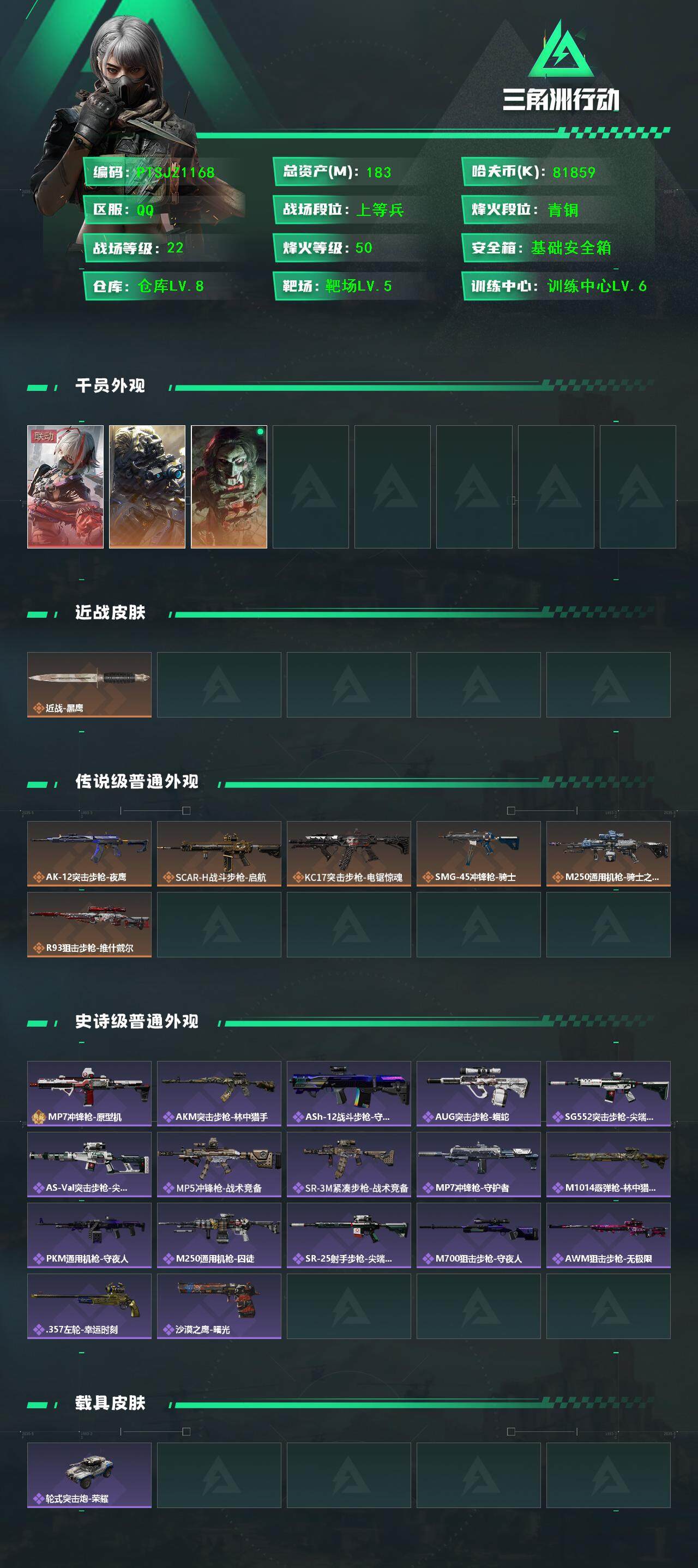 SJZCMW394916三角洲行动账号详情图2