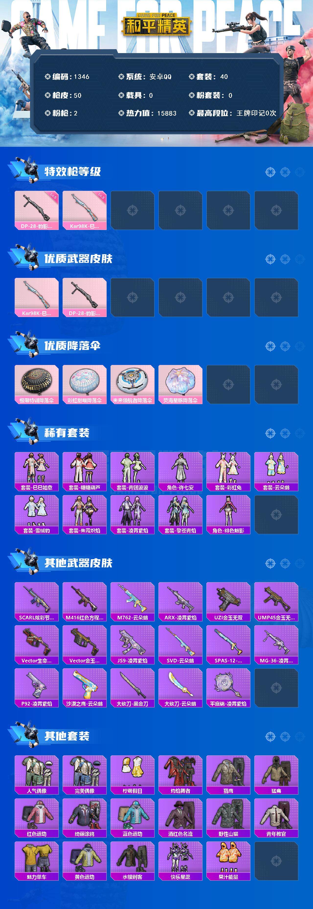 HPCMW3427584和平精英账号详情图2 HPCMW3427584和平精英账号详情图2