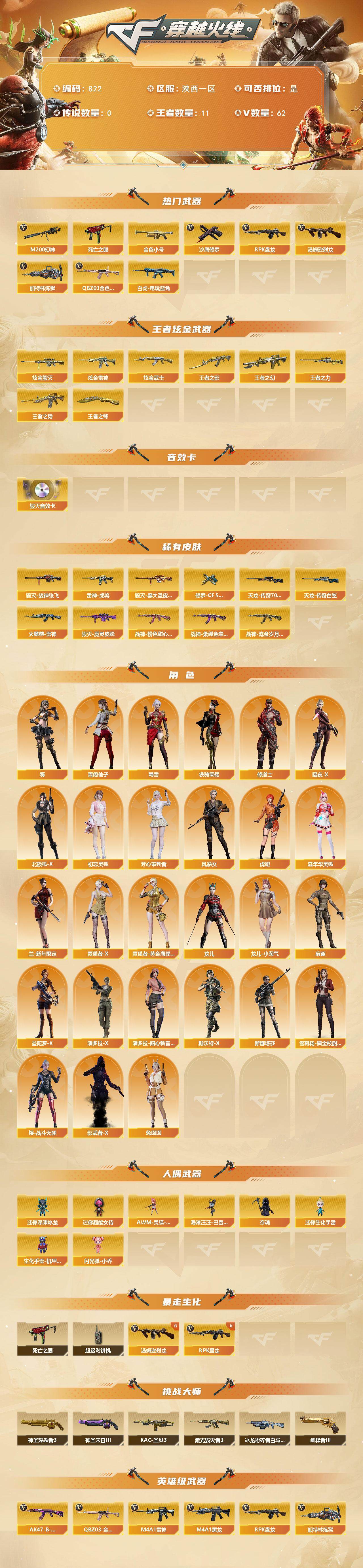 CFLX369115穿越火线账号详情图2 CFLX369115穿越火线账号详情图2