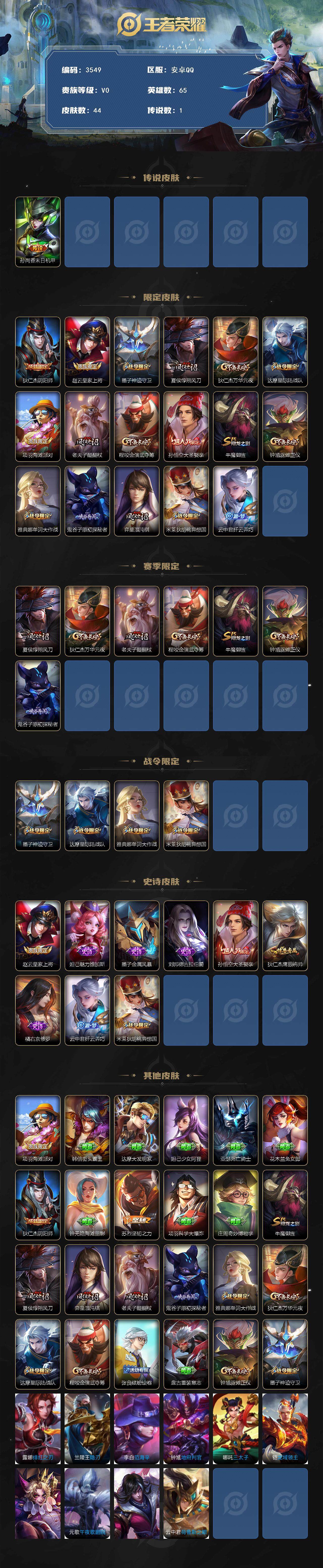 WZJZ3410230王者荣耀账号详情图2