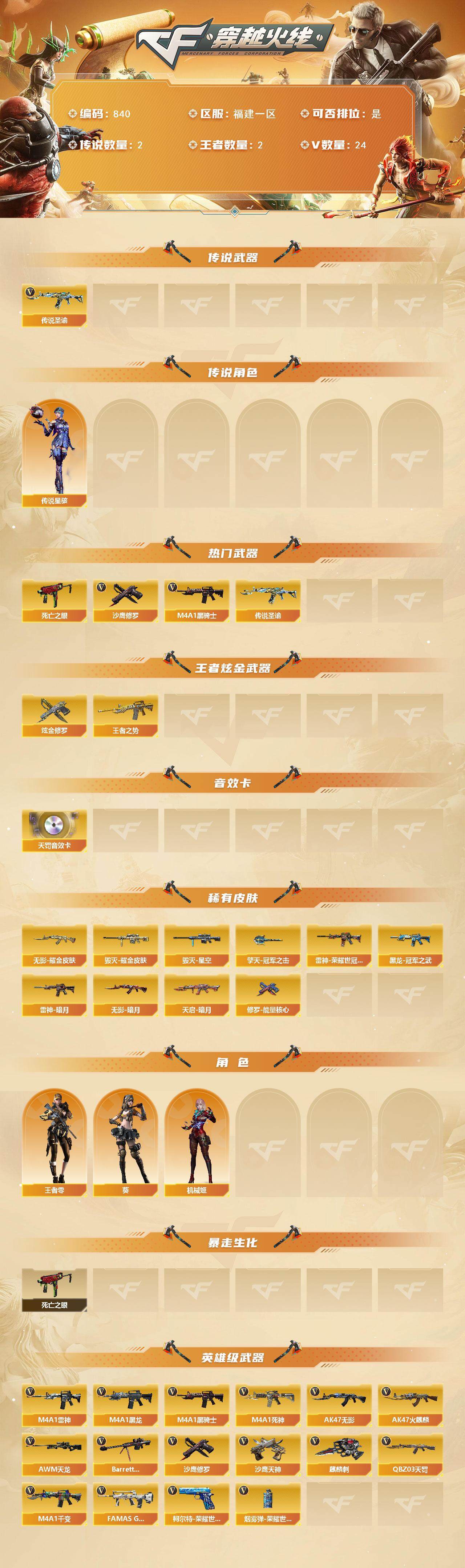 CFLX369126穿越火线账号详情图2 CFLX369126穿越火线账号详情图2