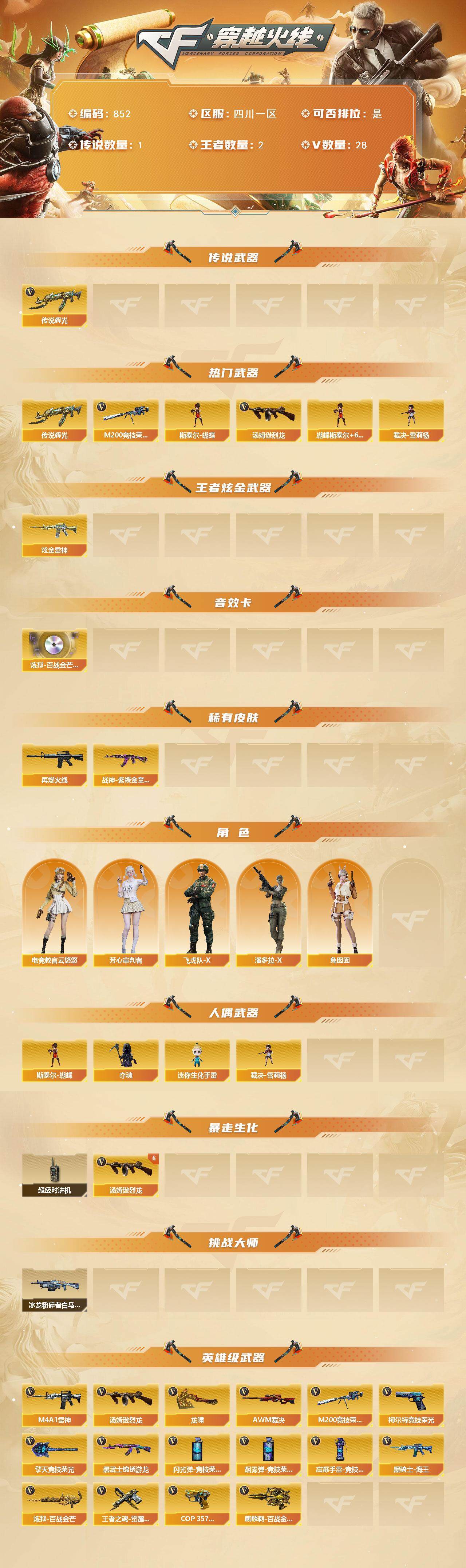 CFLX369136穿越火线账号详情图2 CFLX369136穿越火线账号详情图2