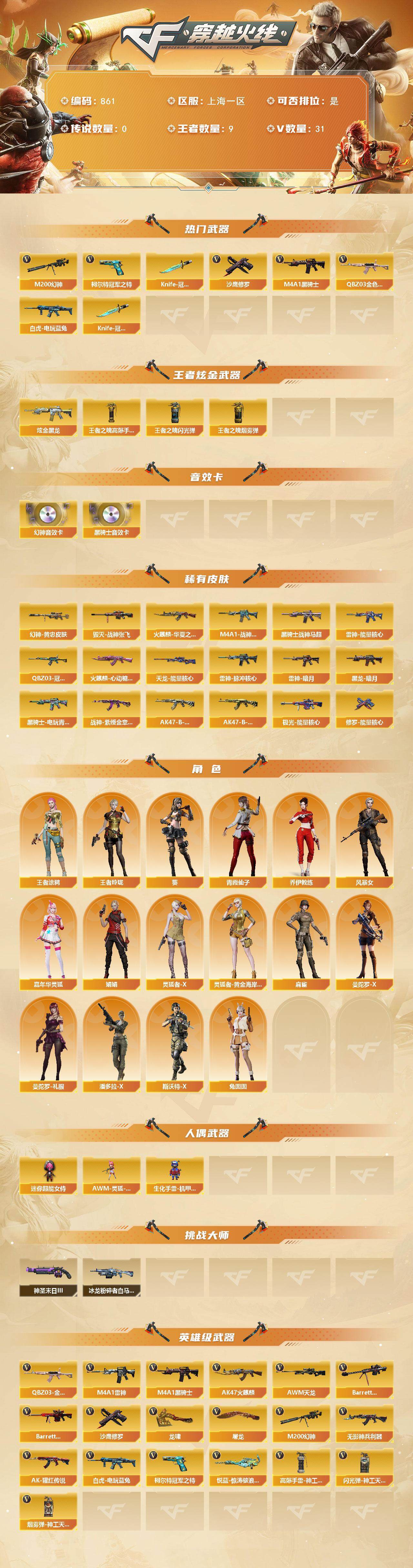 CFQM369209穿越火线账号详情图3 CFQM369209穿越火线账号详情图3