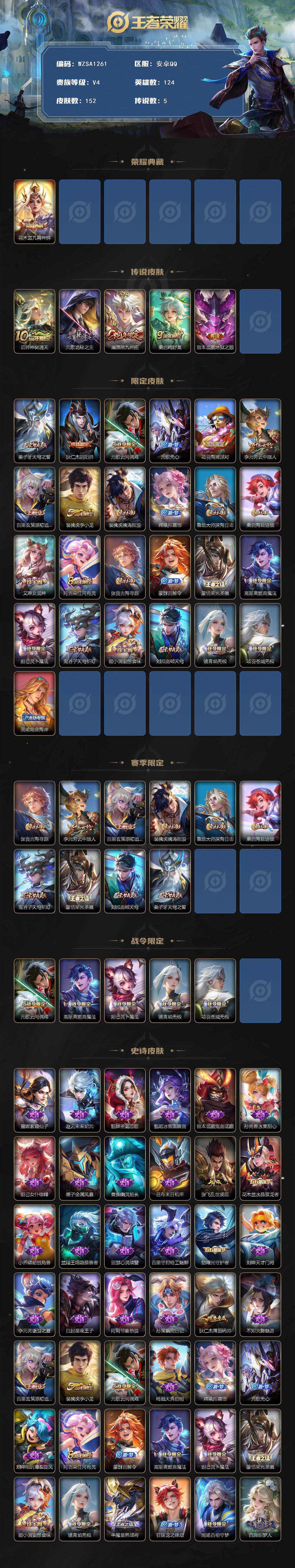 WZCMW3411707王者荣耀账号详情图2