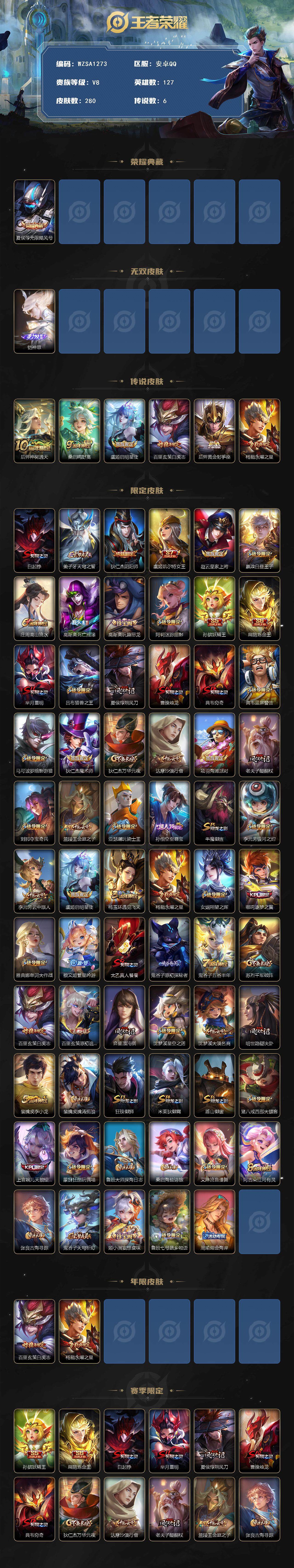 WZQM3411220王者荣耀账号详情图3