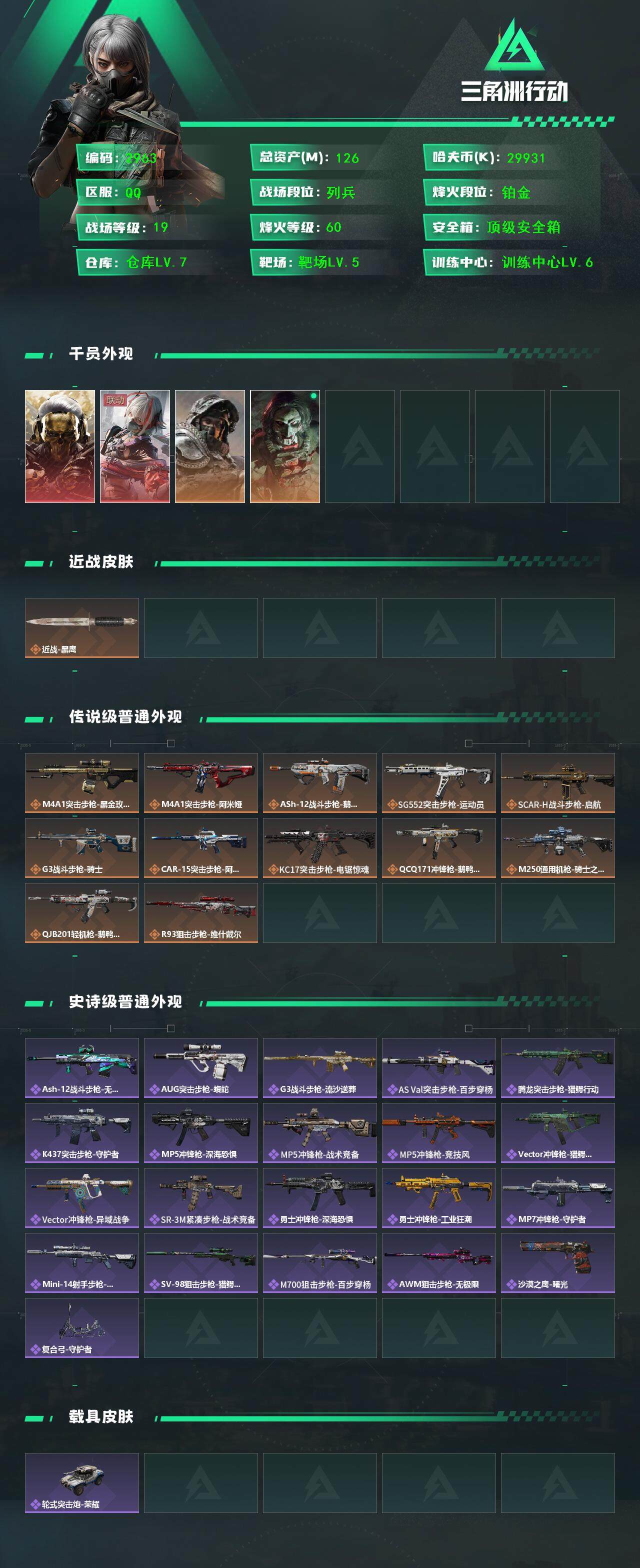 SJZCMW386850三角洲行动账号详情图2