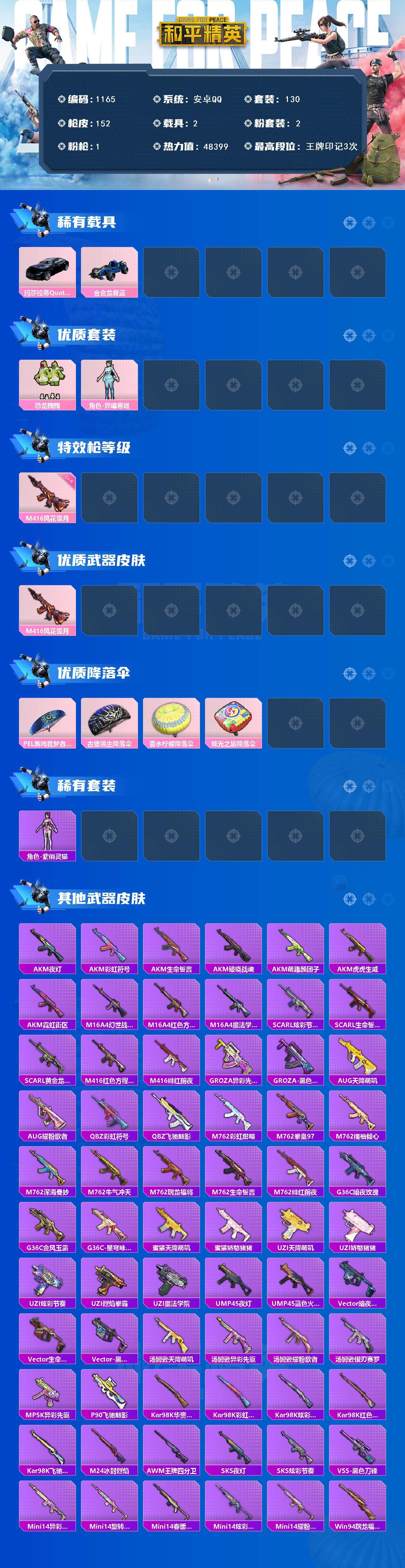 HPCMW3428110和平精英账号详情图2 HPCMW3428110和平精英账号详情图2