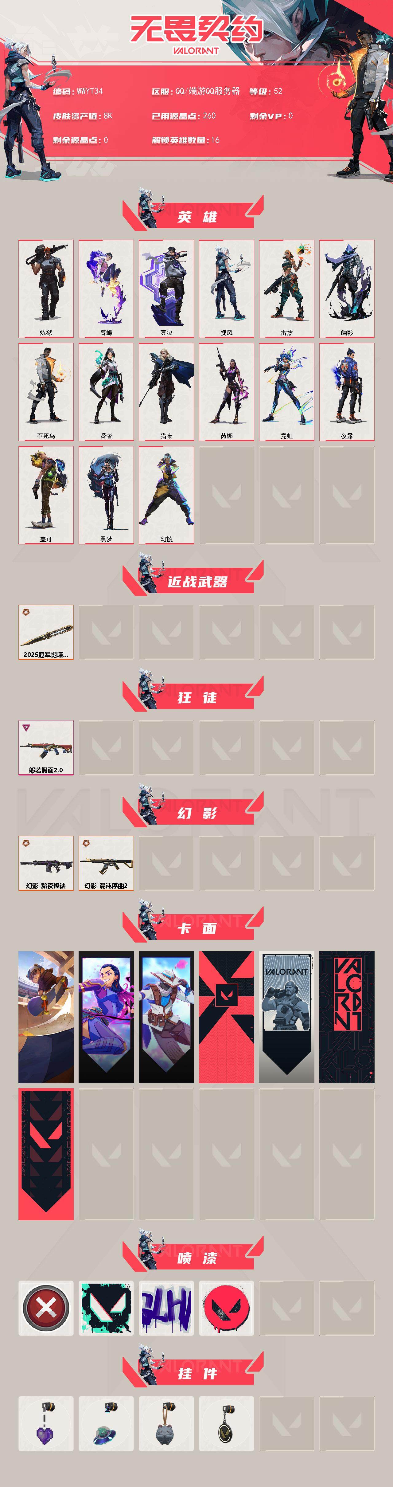 WWQEY328276无畏契约账号详情图2 WWQEY328276无畏契约账号详情图2