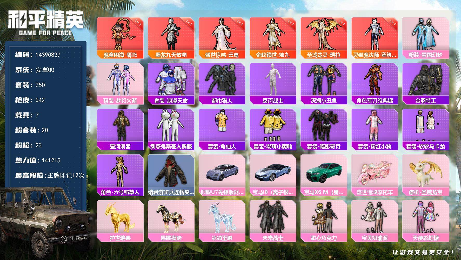 HPQM3417346和平精英账号详情图3 HPQM3417346和平精英账号详情图3