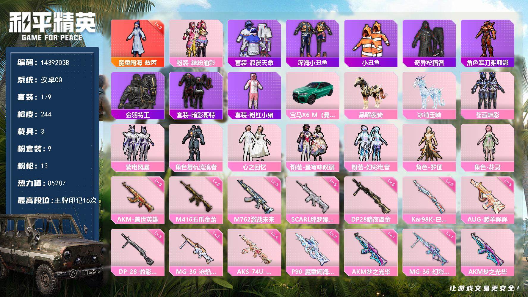 HPQM3417364和平精英账号详情图3 HPQM3417364和平精英账号详情图3