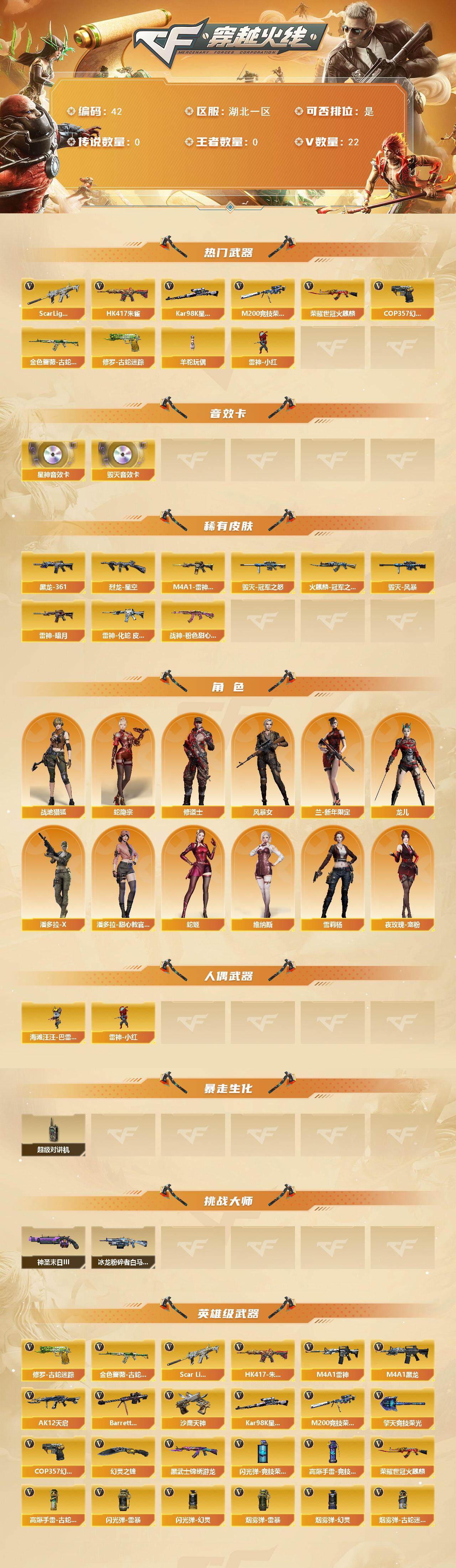 CFLX369220穿越火线账号详情图2 CFLX369220穿越火线账号详情图2