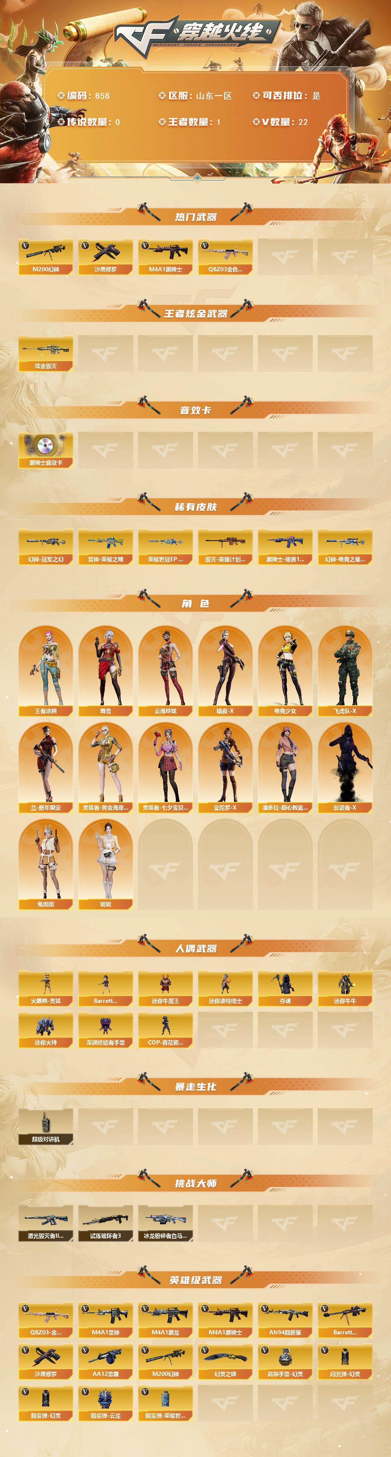 CFLX369143穿越火线账号详情图2 CFLX369143穿越火线账号详情图2