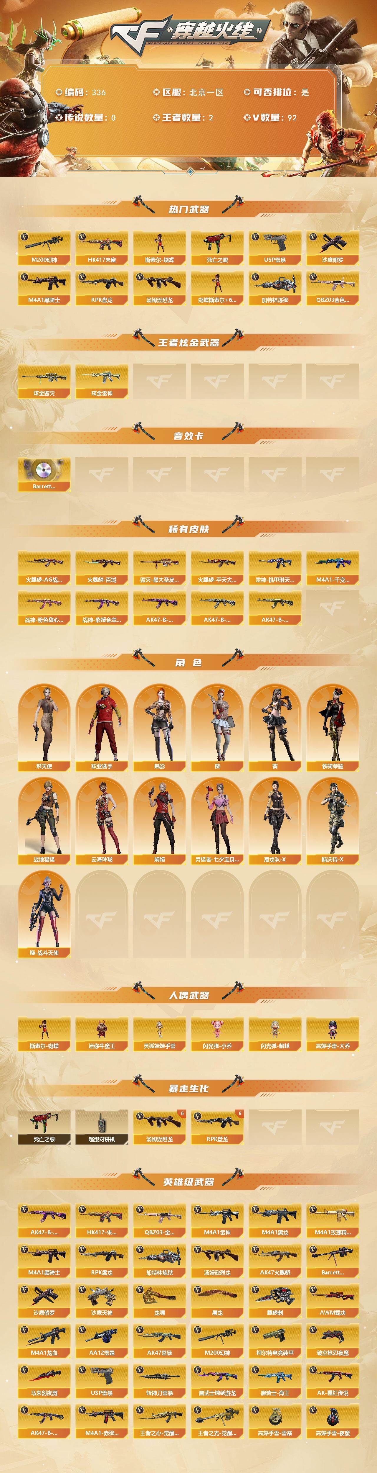 CFFHW369011穿越火线账号详情图2 CFFHW369011穿越火线账号详情图2