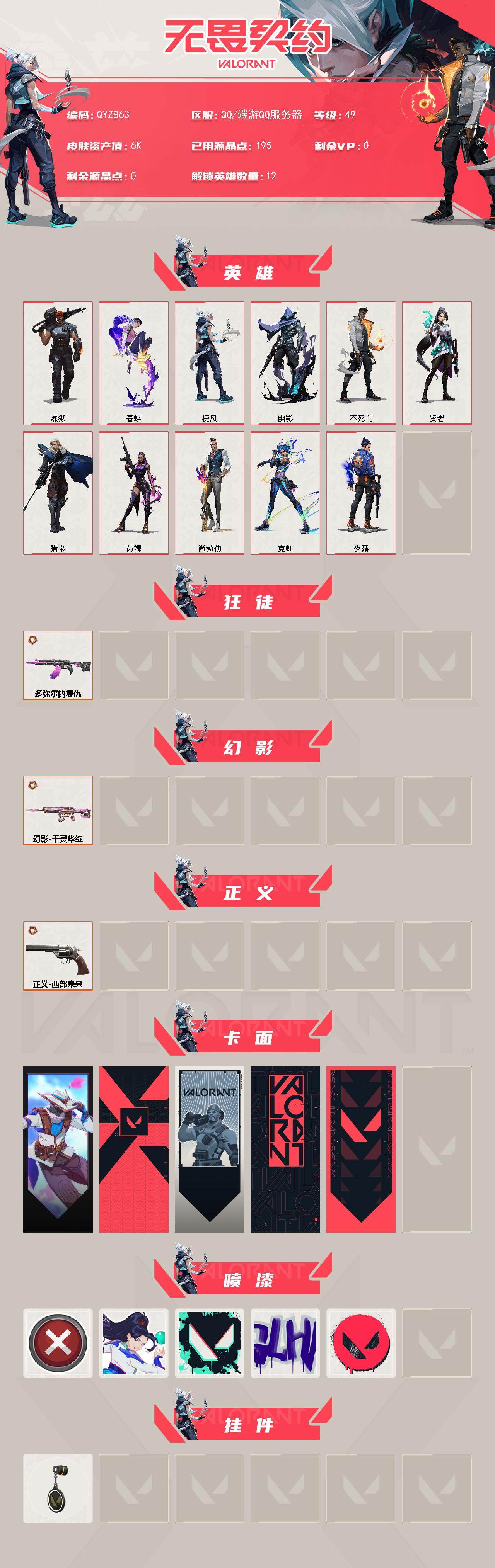 WWQEY328296无畏契约账号详情图2 WWQEY328296无畏契约账号详情图2