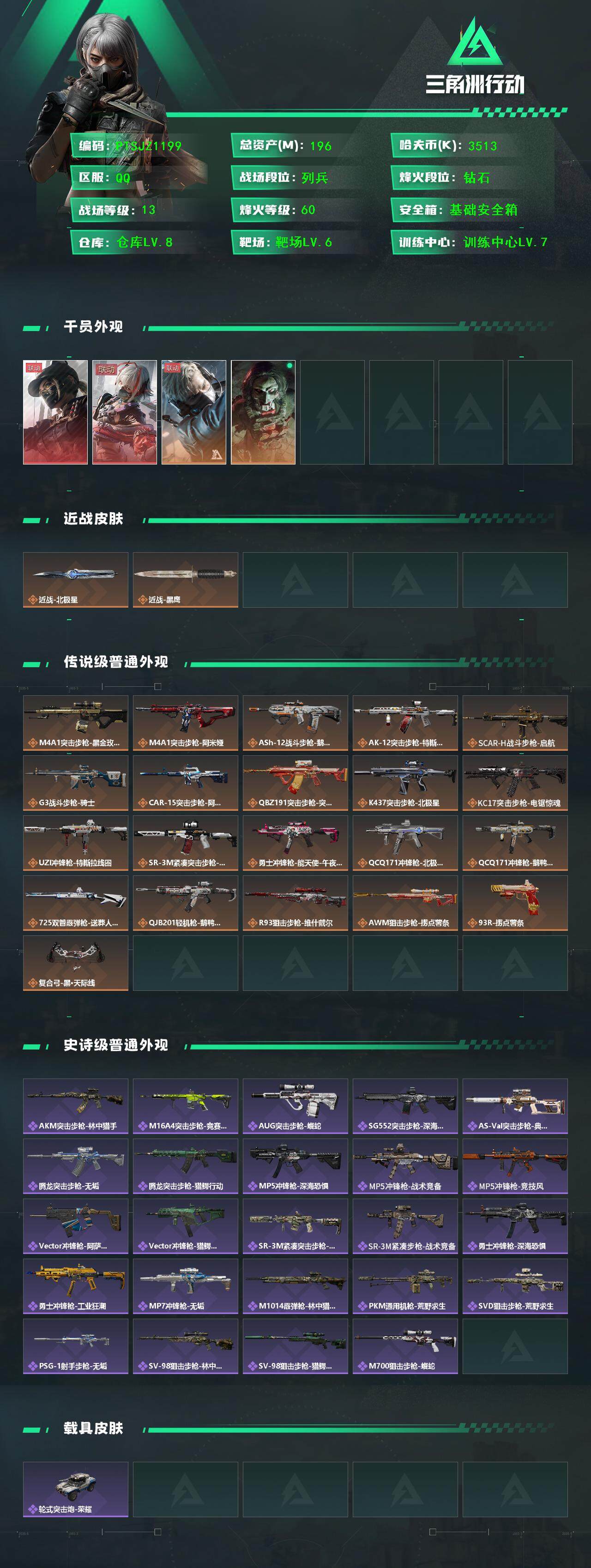 SJZCMW387024三角洲行动账号详情图2