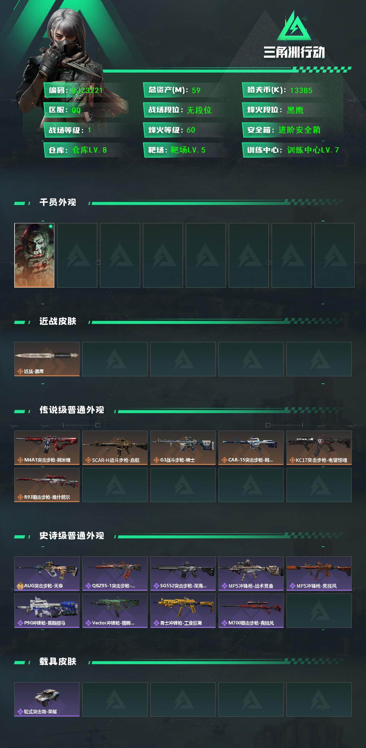 SJZEY389342三角洲行动账号详情图2