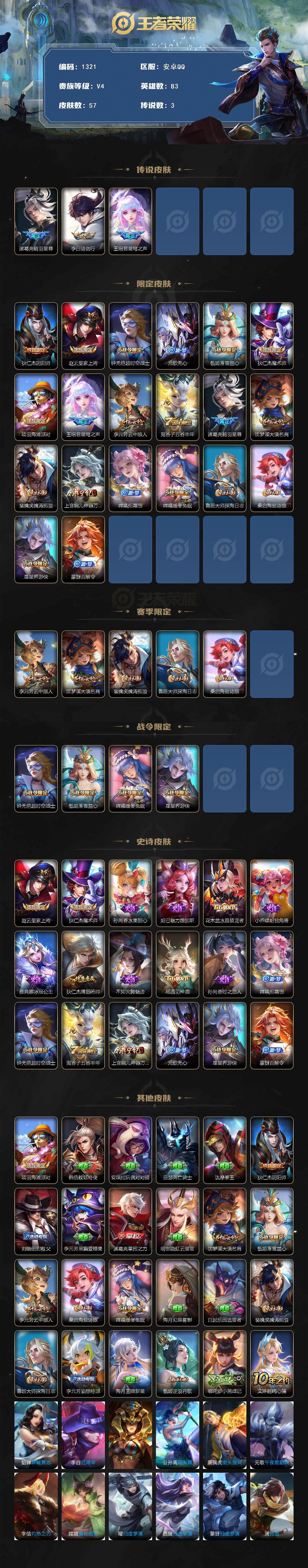 WZCMW3427887王者荣耀账号详情图2