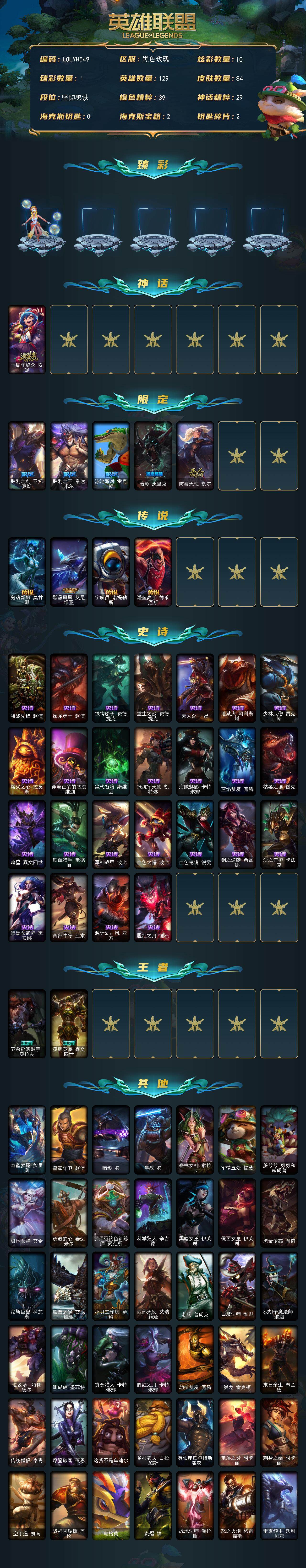 LOLEY320908英雄联盟账号详情图2 LOLEY320908英雄联盟账号详情图2